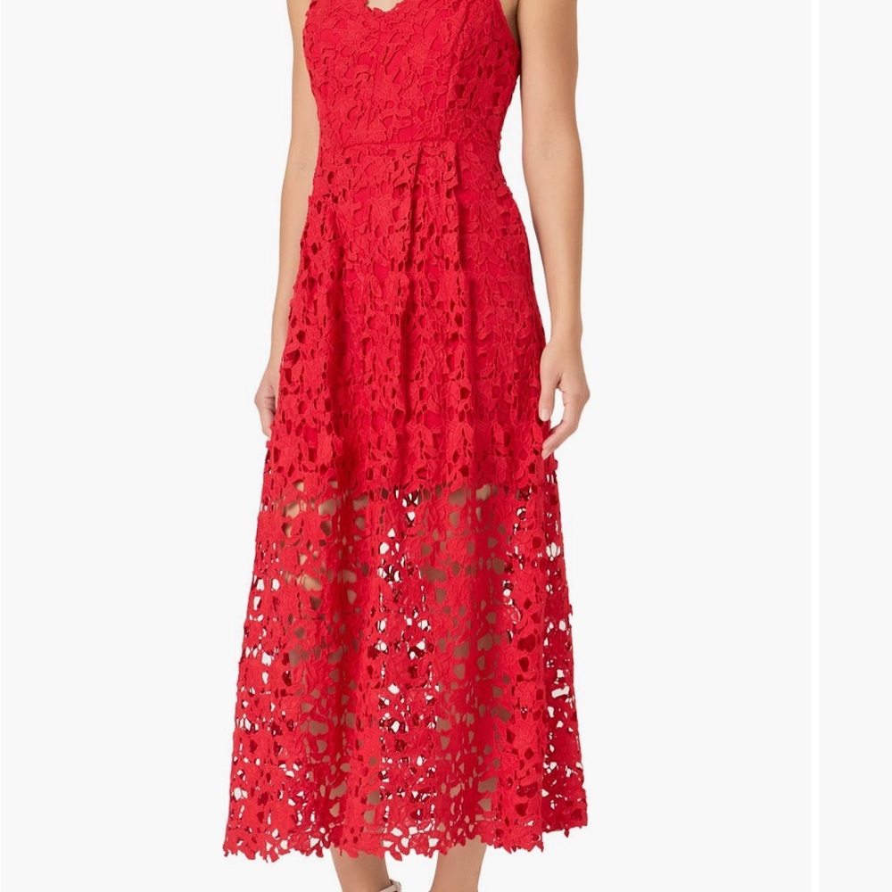 ASTR the Label Red Spaghetti Strap Midi Dress